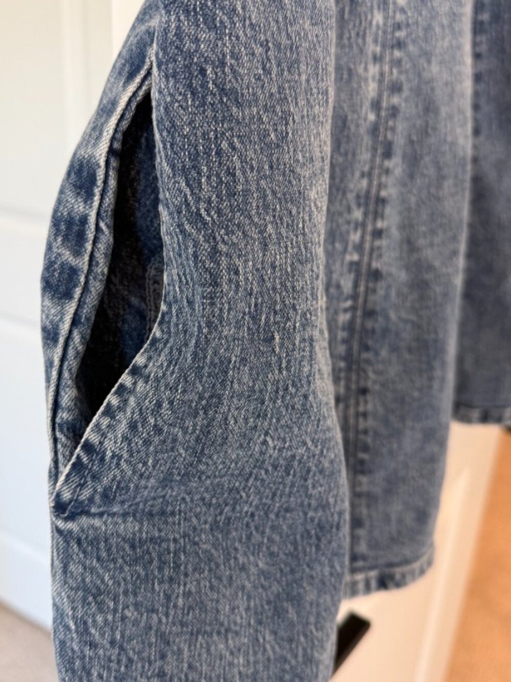 Sleeveless Denim A-Line Dress - Blue - Picture 3 of 5